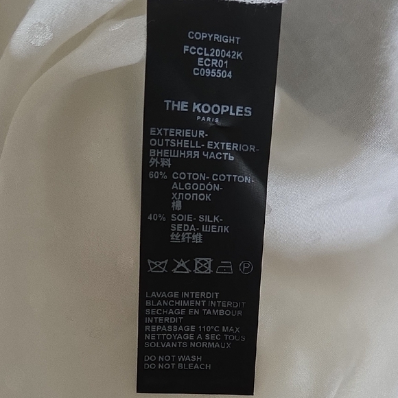 The Kooples Silk-Blend Jacquard Dot Top - Picture 7 of 7